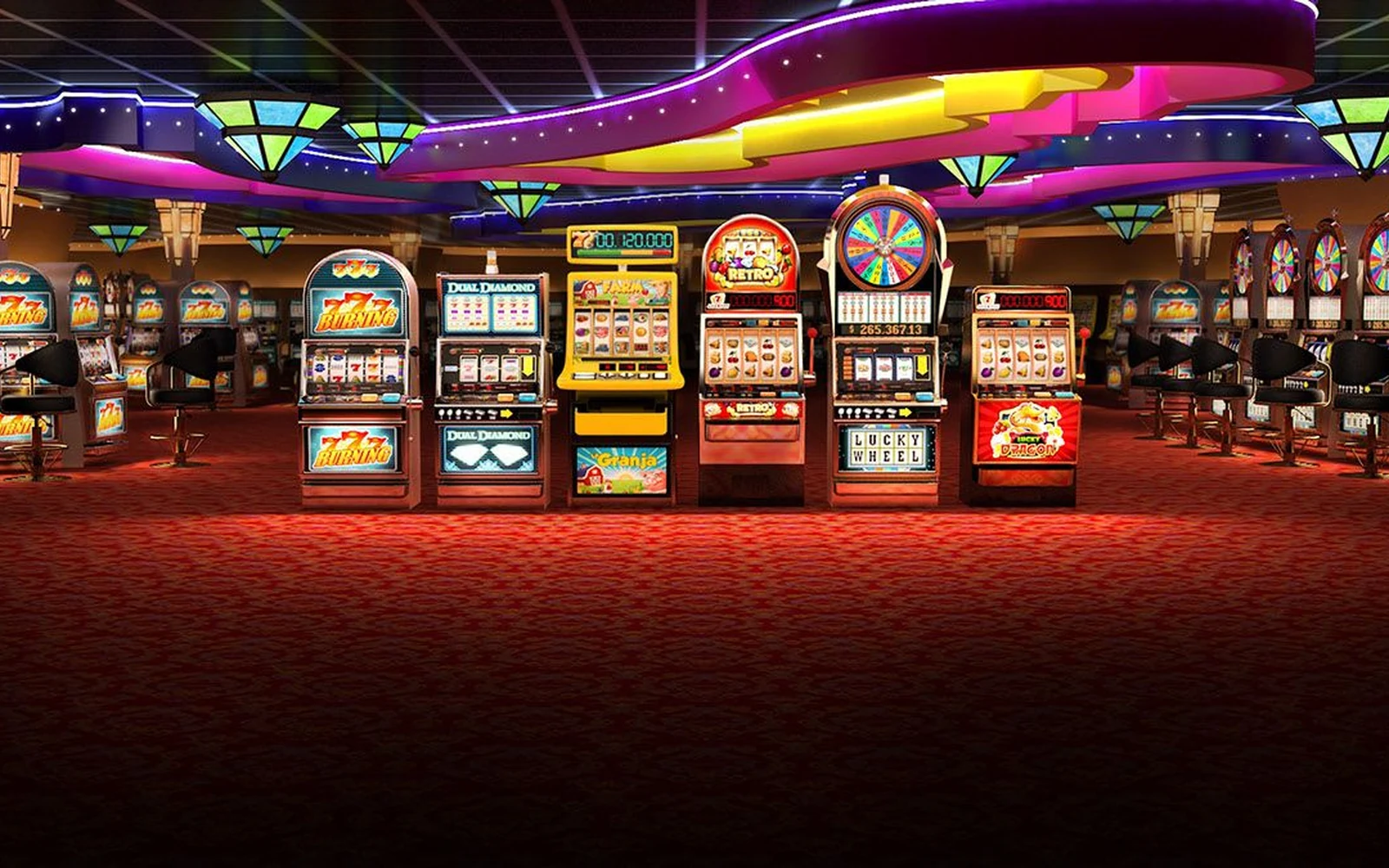 Ilustrasi permainan slot bertema dengan simbol bonus pada reel