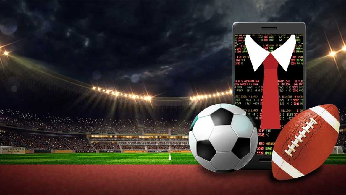 Tampilan olahraga mobile dengan suasana pertandingan